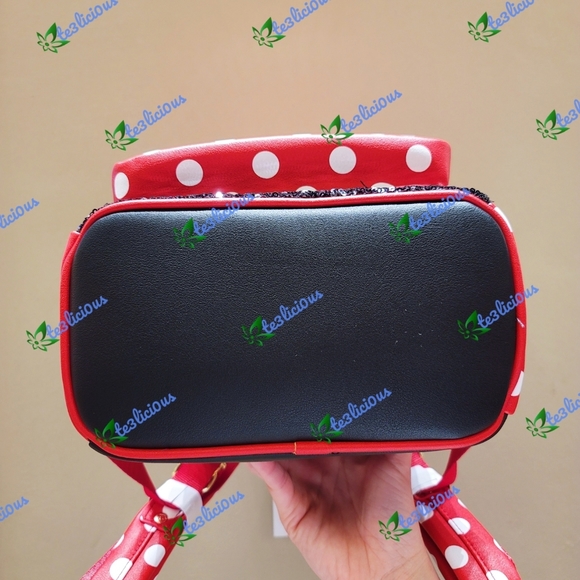 DISNEY PARKS LOUNGEFLY MINNIE POLKA DOT SEQUINS BP - Picture 7 of 9